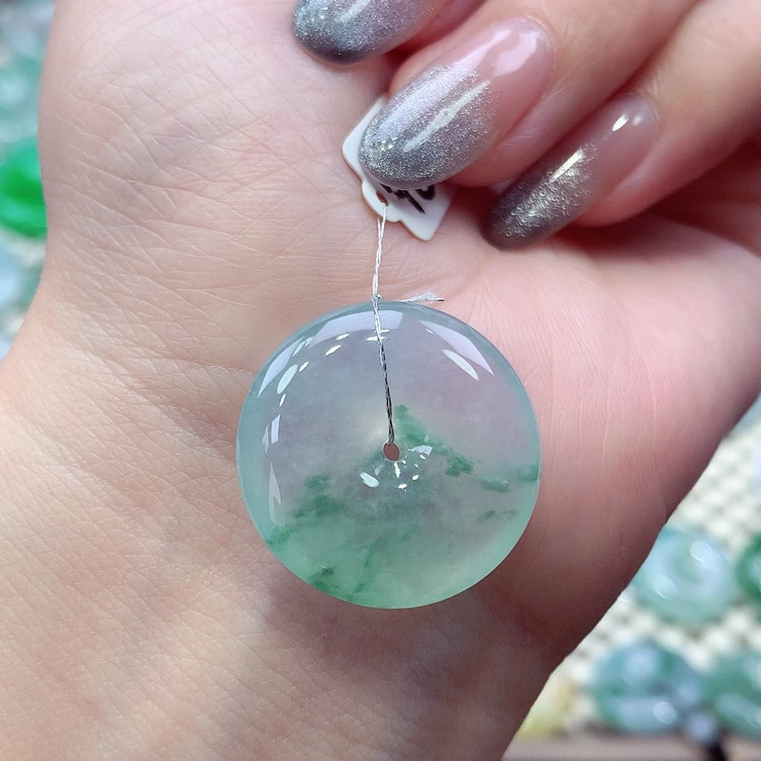 翡翠未镶嵌颈饰编号34。22-5mm