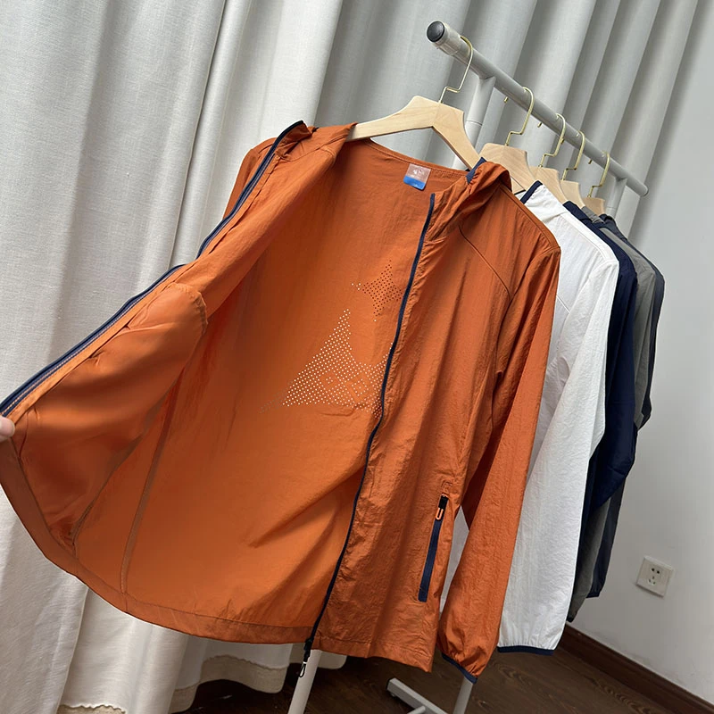 激光冲孔！专业户外！微皱肌理感夏季薄款连帽运动防晒皮肤衣外套