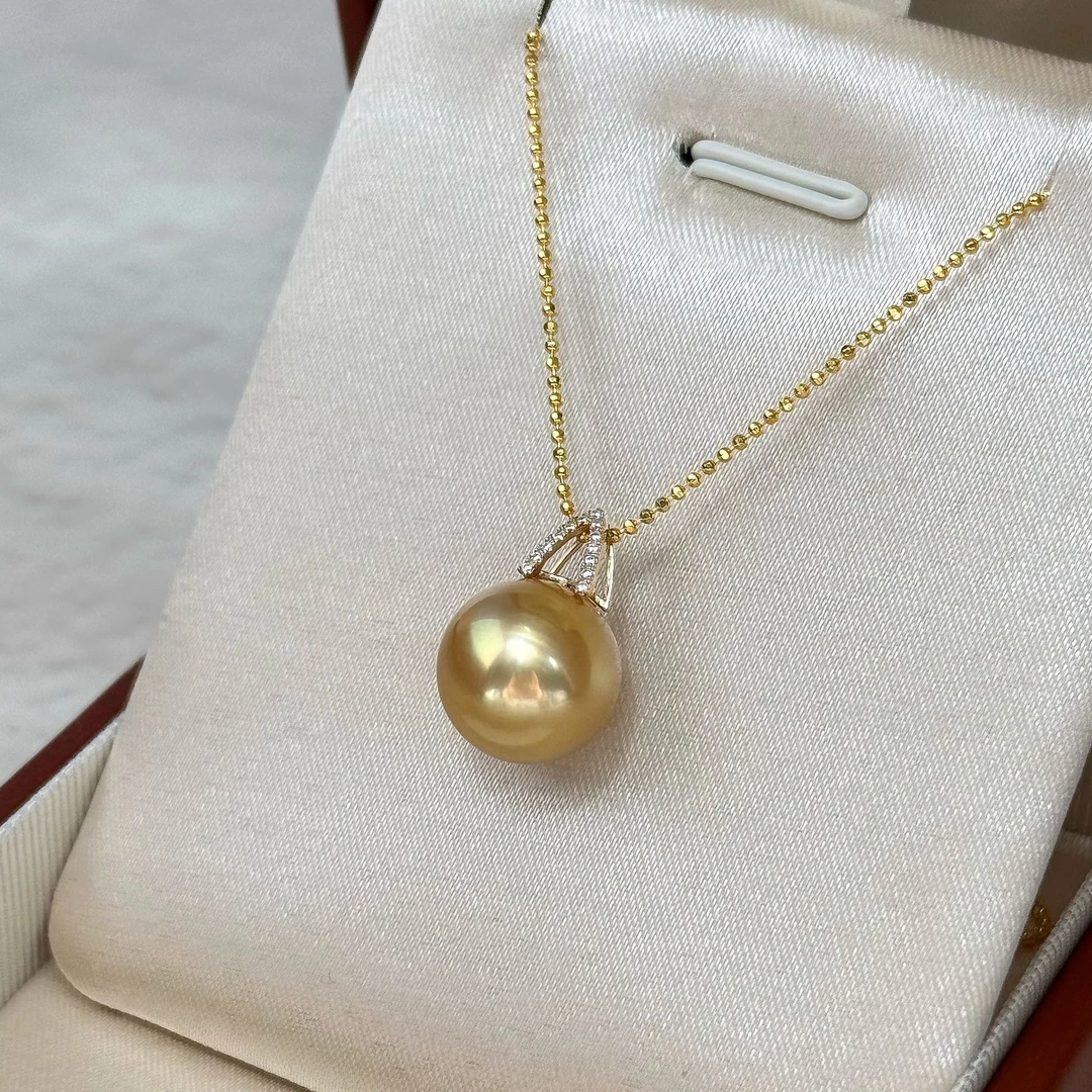 【一一专属】【星璨】正圆无暇极强光海水金珠RY8088