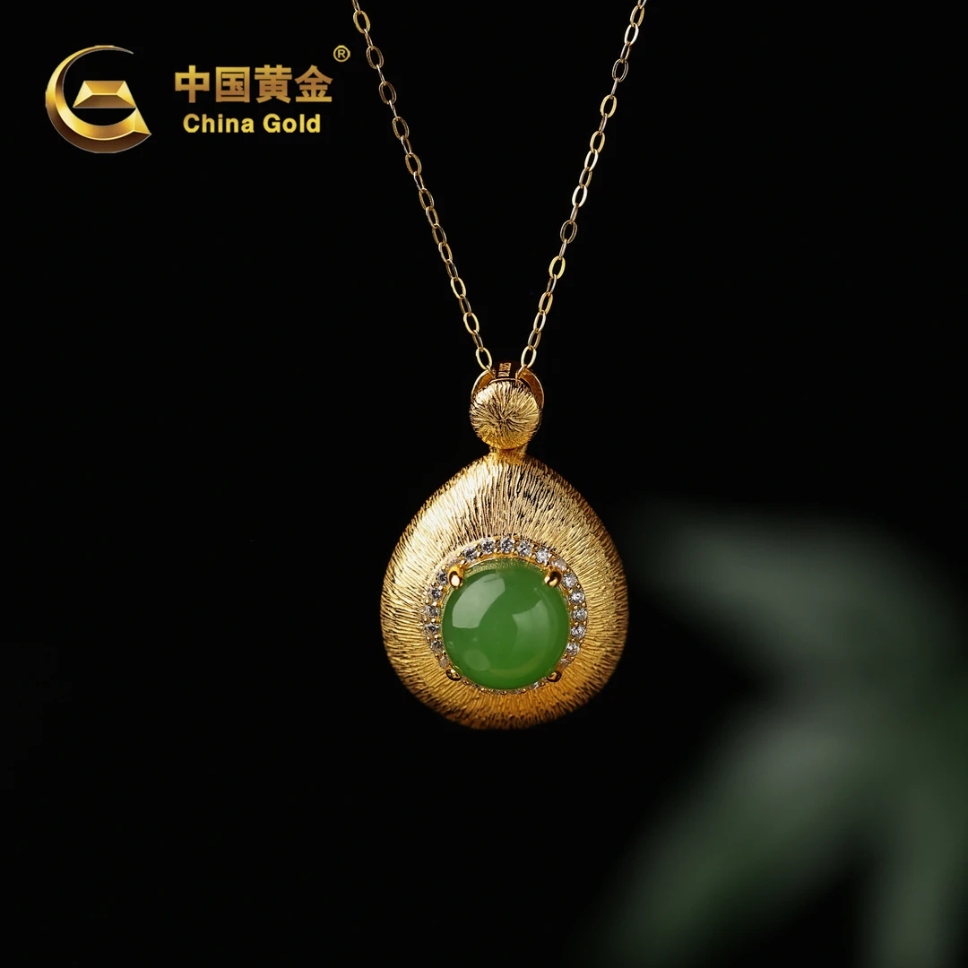 【中国黄金】春迎 | 和田玉*吊坠*S925银镶嵌-D7974-格