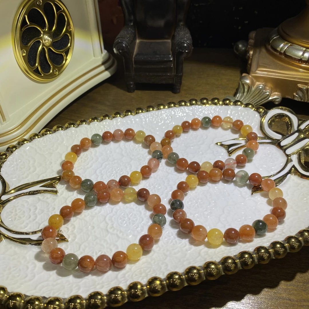 V819-高品质天然老矿料福禄寿手串单圈-多样性发其一