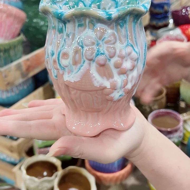 有孔，凑单福利满10元发货陶瓷多肉花盆！