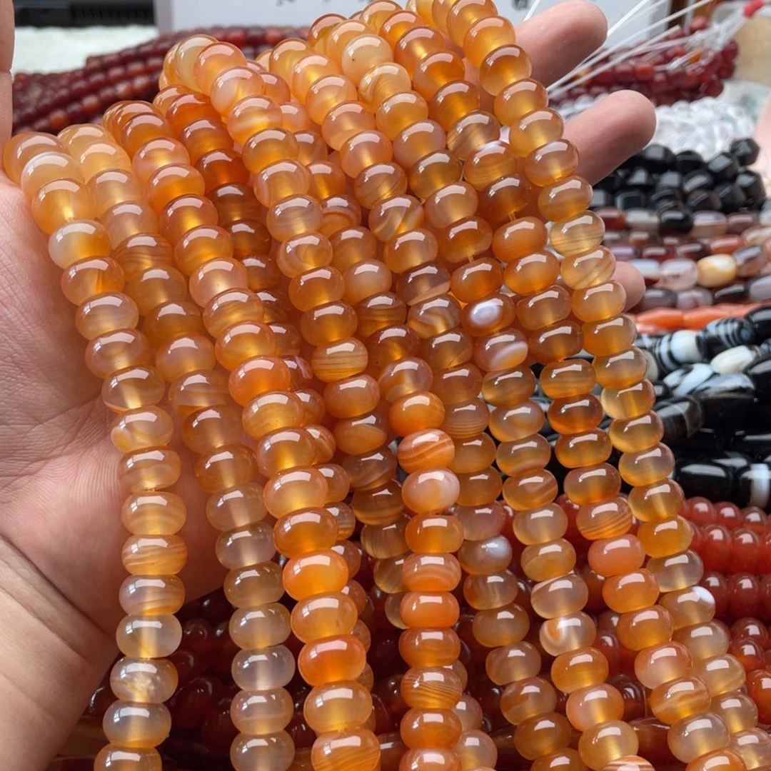 j***a玛瑙/玉髓未镶嵌珠宝半成品打包2条橘玛瑙算盘