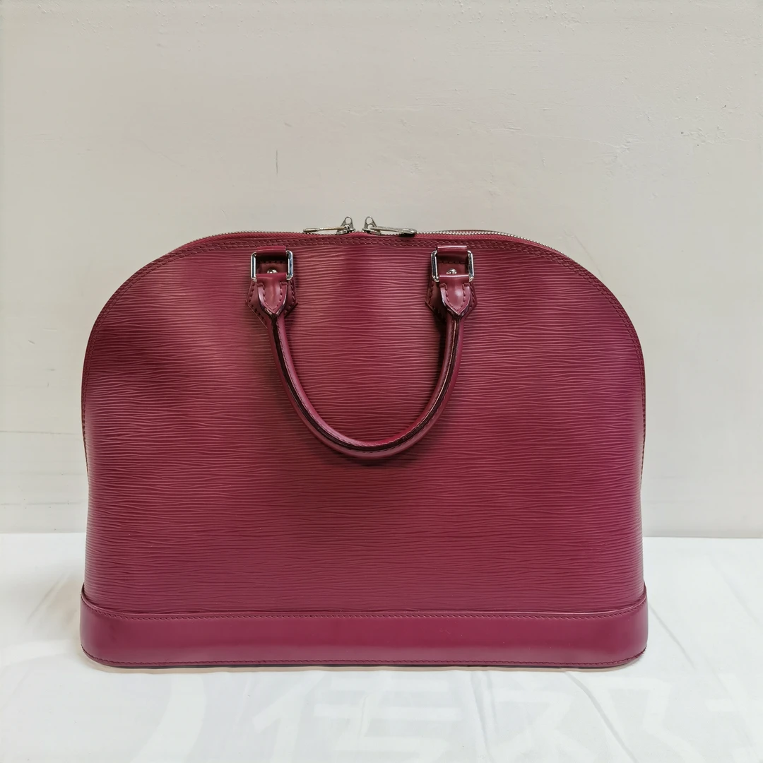 95新 LouisVuitton/路易威登 水波纹紫色epi贝壳包alma大号手提包