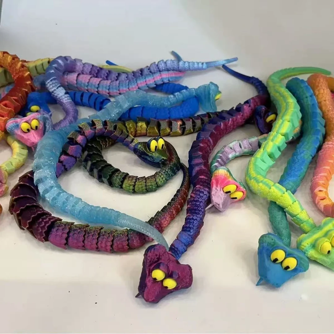 3D打印瑞蛇关节可动摆件模型