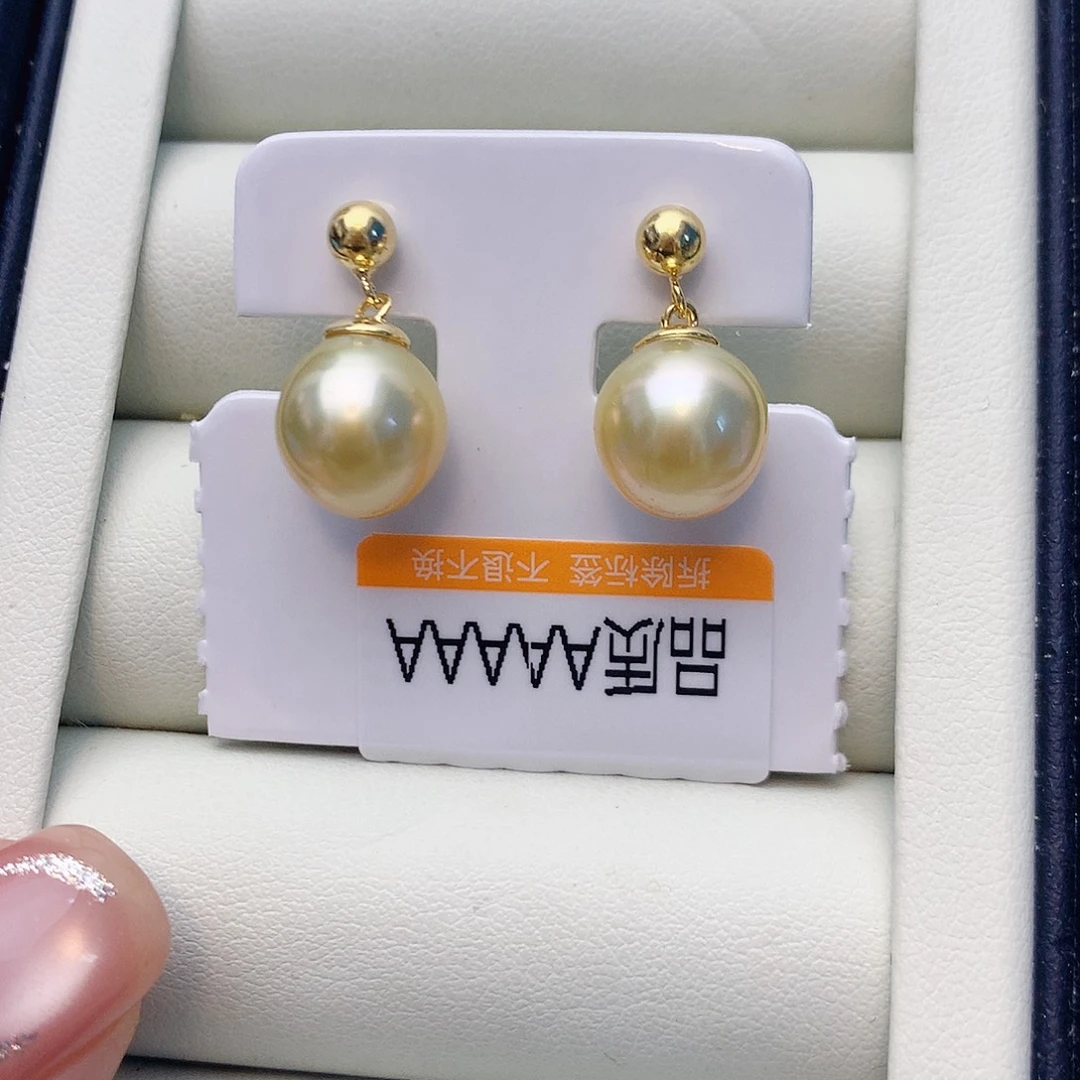 银S925镶嵌海水珍珠耳饰W45