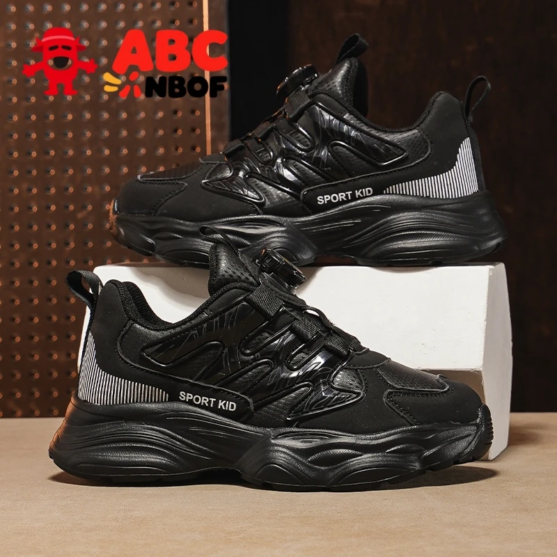 ABC NBOF男童鞋子春秋新款皮面防水男孩子中大童小学生休闲运动鞋