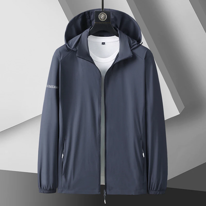 冰丝皮肤衣2025夏季新款加肥加大码男外套装防晒服超薄款5066