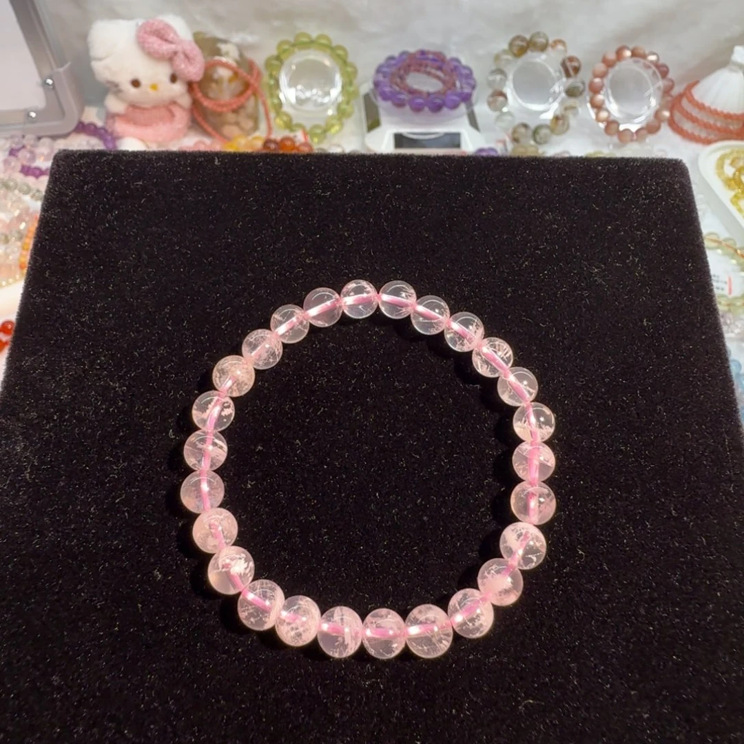 未镶嵌水晶手串粉雪花幽灵 卡7 默认微瑕 不退不换