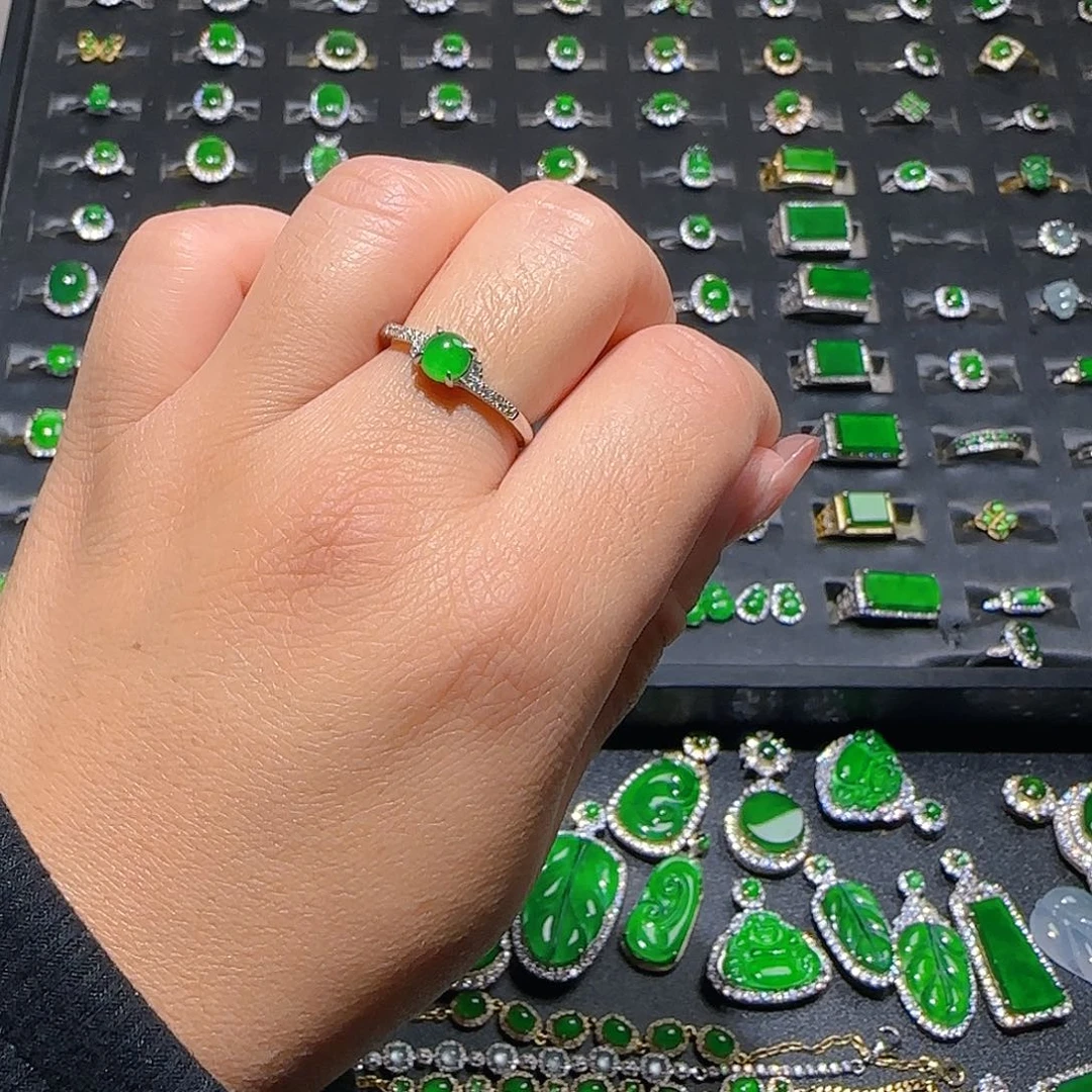 翡翠银S925镶嵌戒指