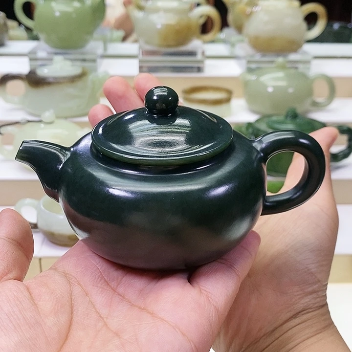 和田玉未镶嵌挂件茶壶