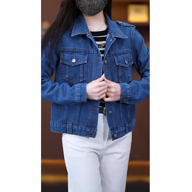 深色港风牛仔外套女短款2025春秋季韩版百搭小个子休闲夹克上衣潮