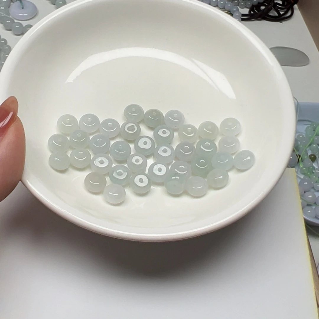 翡翠散珠婷**美纯天然缅甸翡翠A货卡7.6，35颗分3单