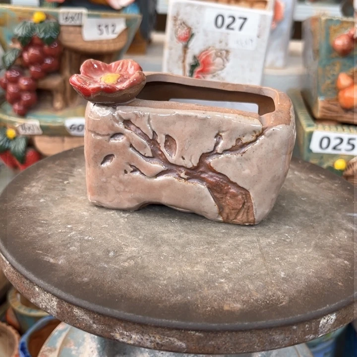 紫砂花盆粗陶材质多肉花盆