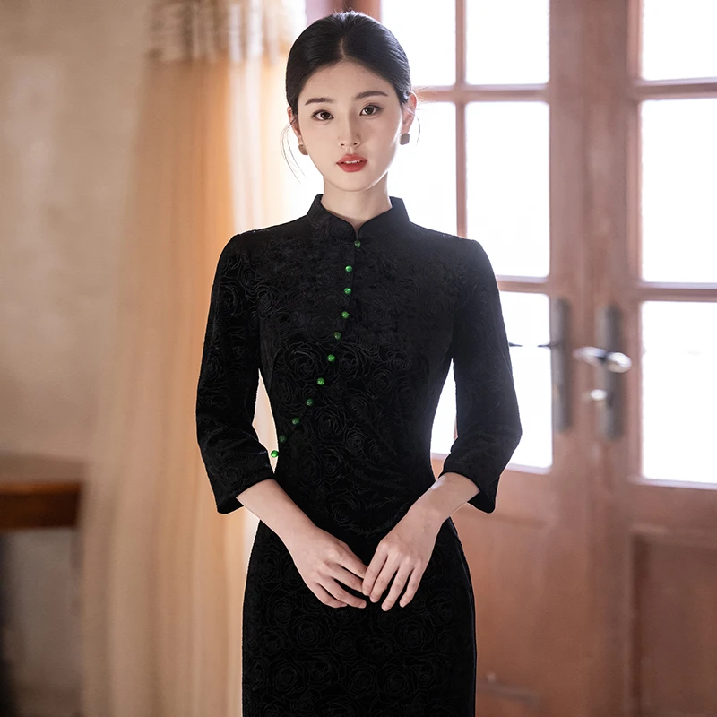 绝美新中式旗袍2025新款日常可穿上海复古国风妈妈改良连衣裙秋季