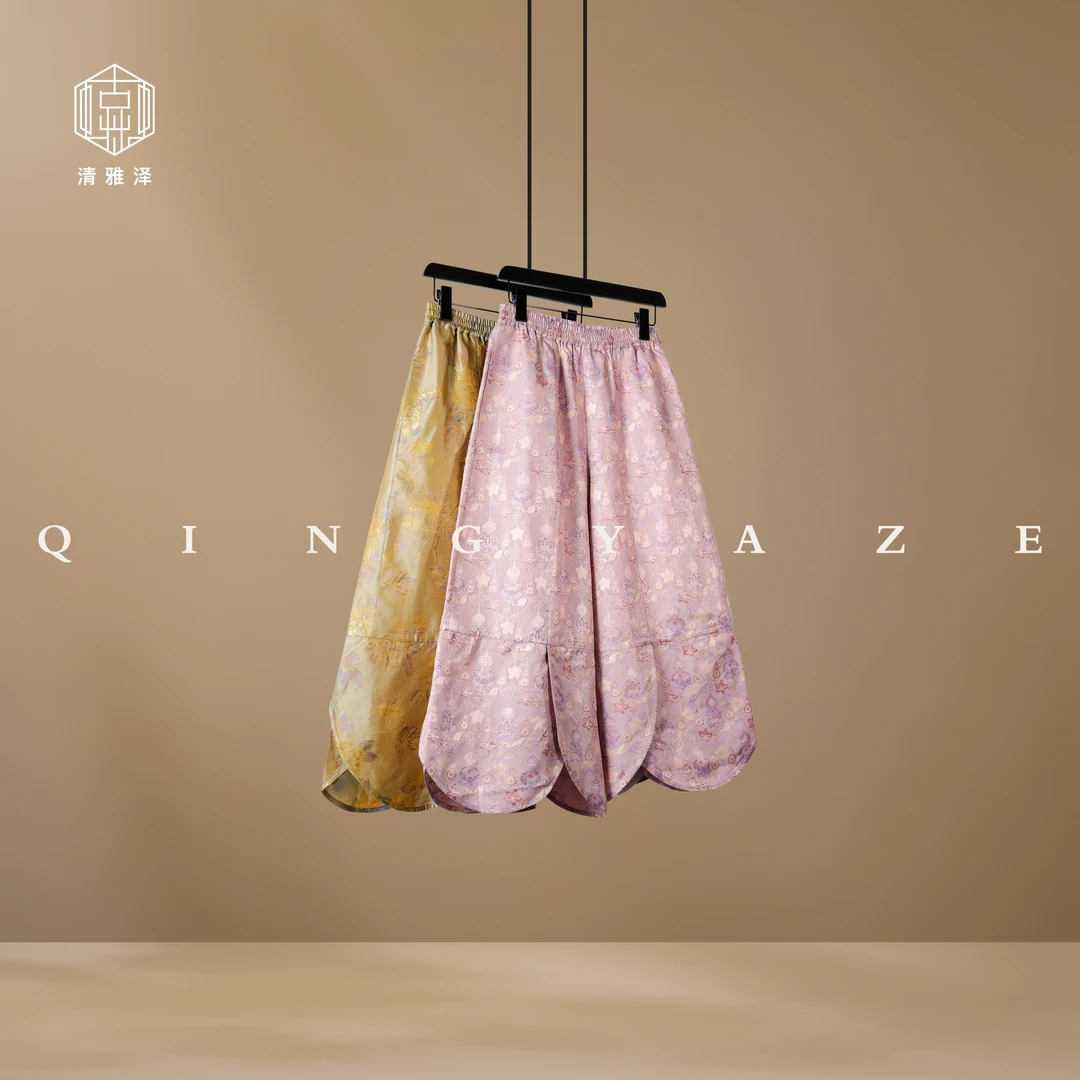 宋锦罗·漫花！真丝花苞长裤！GZ6053