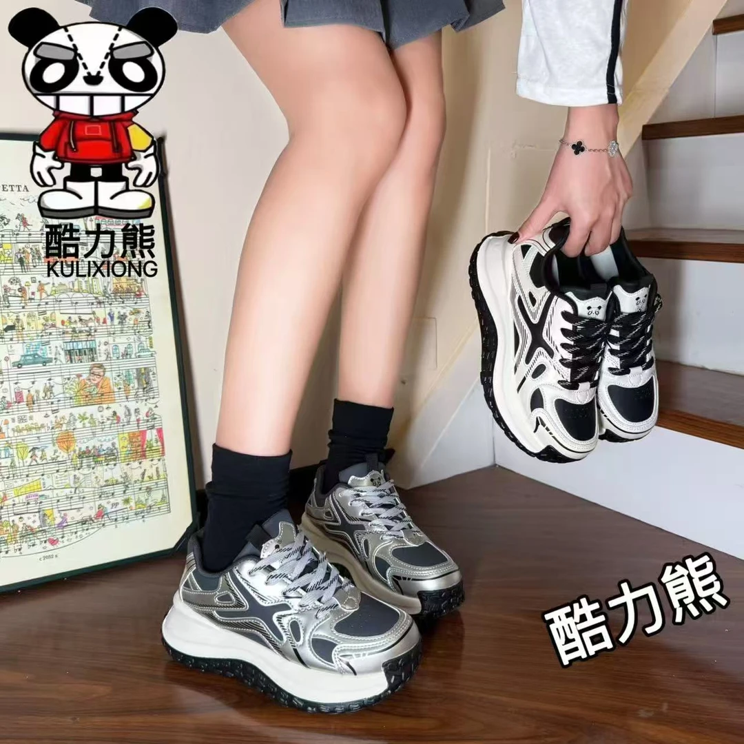 酷力熊冬季新款欧若风鞋子女2025皮面百搭假日休闲鞋9888