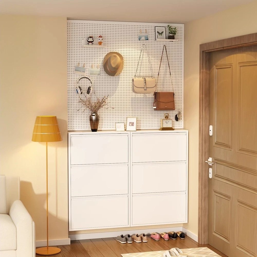 超薄鞋柜鞋架子多层家用储物柜家用门口钢制大容量入户玄关柜