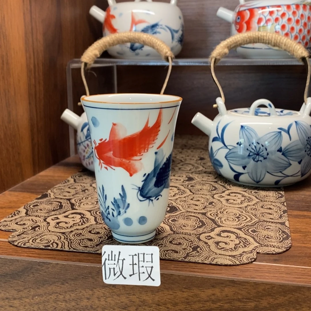 釉下手绘茶具微瑕