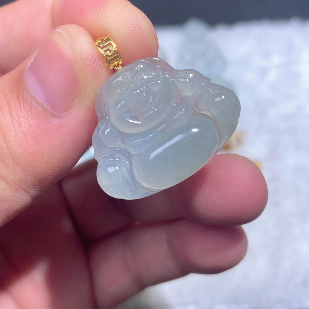 颈饰18K金镶嵌翡翠翡翠
