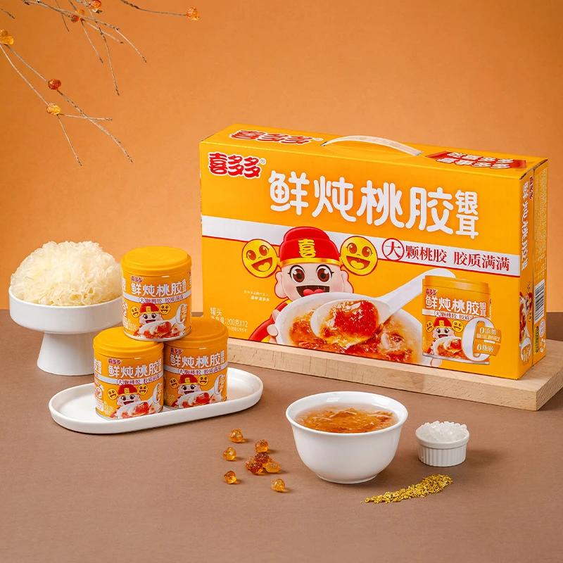鲜炖桃胶银耳羹速食开罐即食免煮早餐代餐早餐即食12罐正品罐装