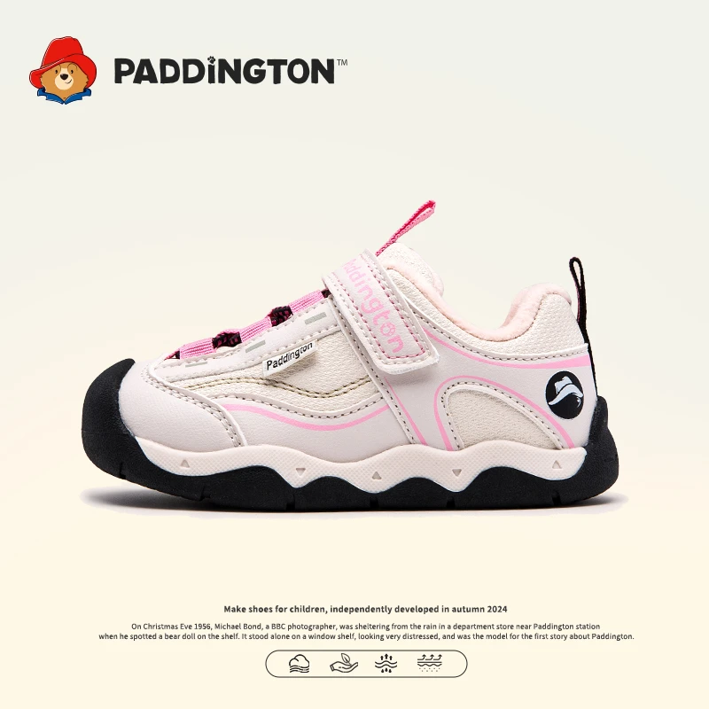 帕丁顿熊女童户外运动鞋学步机能鞋2025新款透气防滑小童鞋-PD866