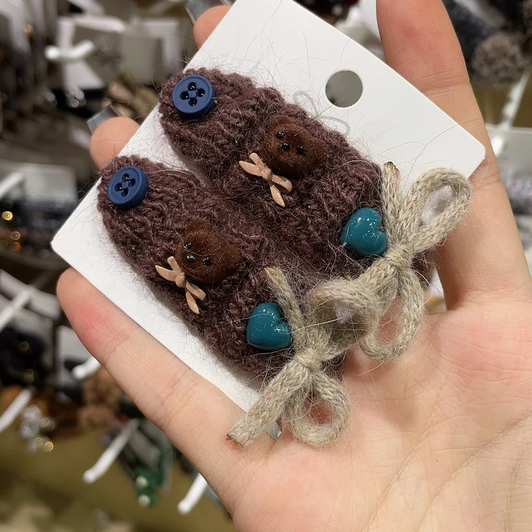 布艺非金属咖色方形小熊