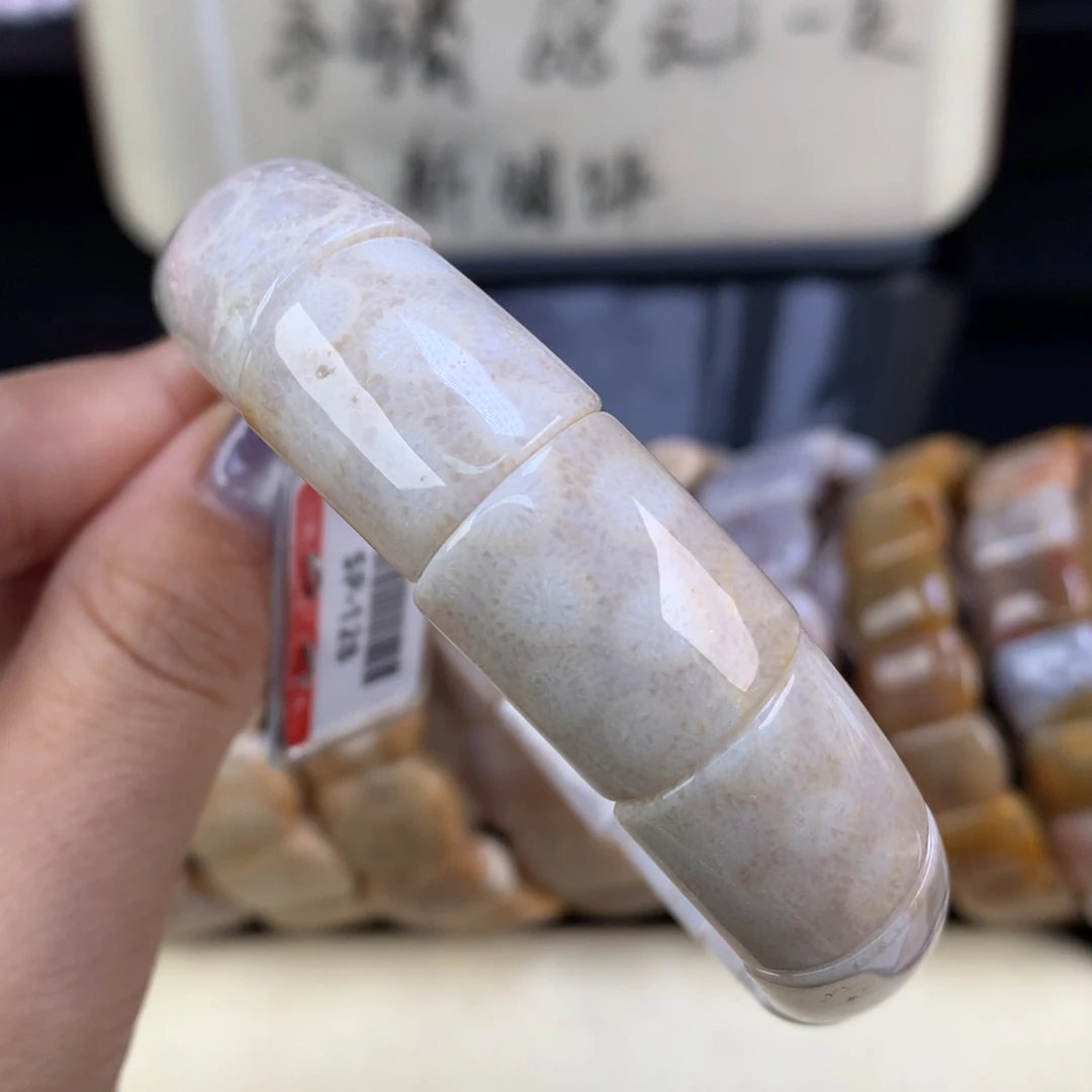 硅化珊瑚（珊瑚玉）未镶嵌吊坠(赠链)精美五折手牌（53号）