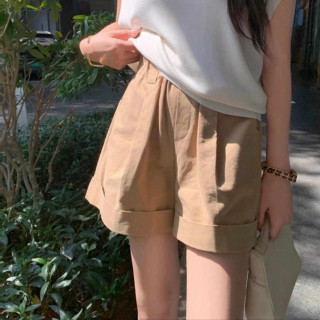 Lilylikes“日杂少年裤”高密斜纹棉 巨好搭帅气慵懒休闲翻边短裤