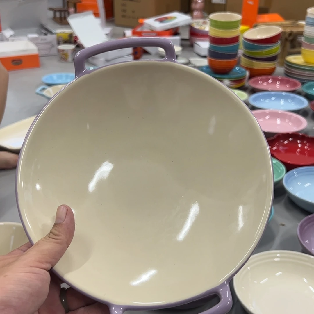 小姐姐家瓷器好漂亮紫色双耳盘