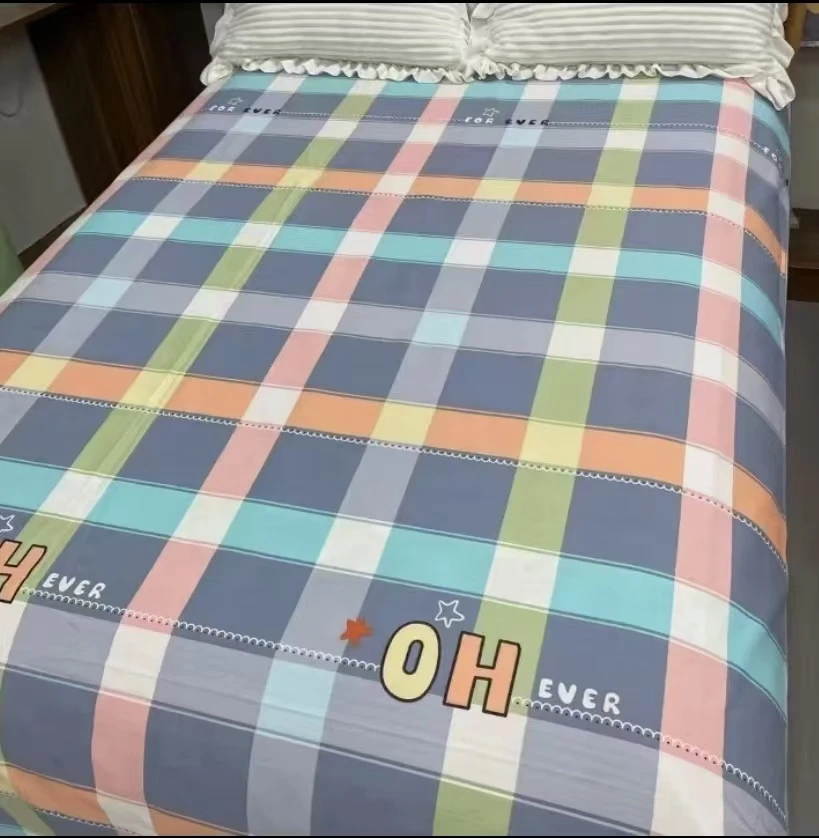 双人床单-【靓彩格语】尺寸2.3*2.4米长绒棉面料