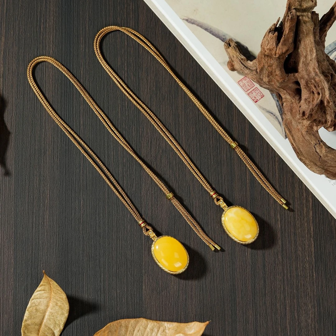 【云上叙】S925银蜜蜡吊坠-多样性发其一-19*26mm-V76517-M（甄选）