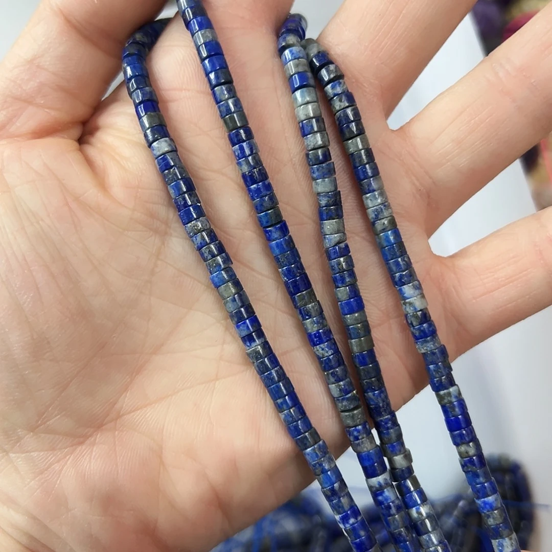 玛瑙/玉髓未镶嵌珠宝半成品，卡4天然青金直切一条