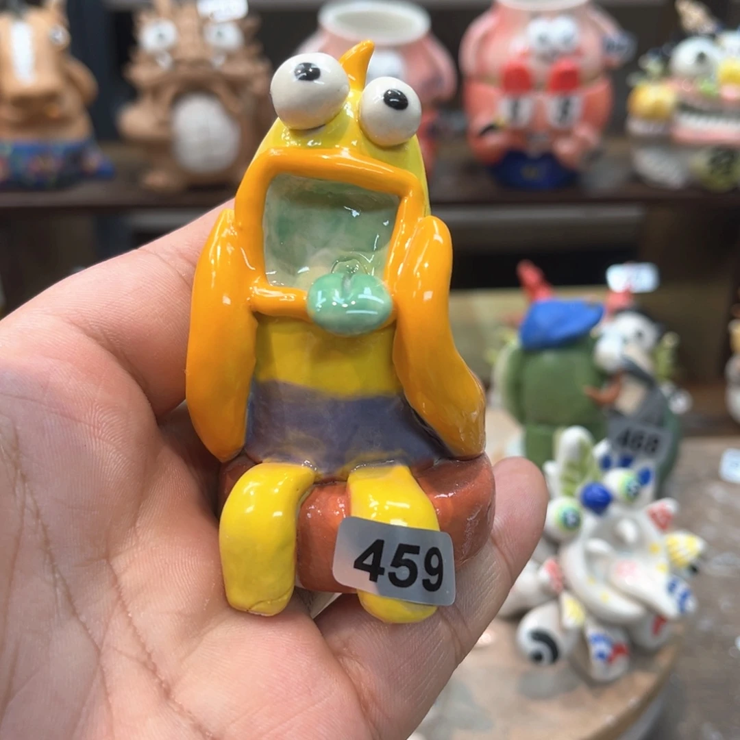 摆件直播间纯手工抽象陶瓷摆件459