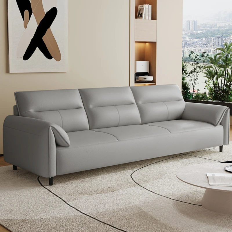 沙发客厅小户型现代简约公寓房间家用轻奢免洗猫爪皮直排云朵沙发