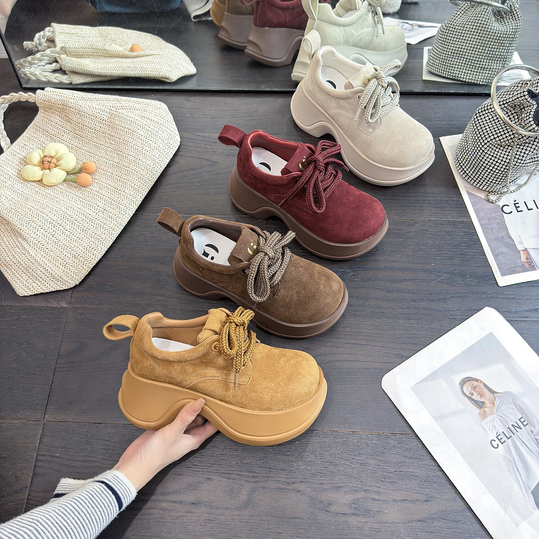 IG/IG现货增高8CM2025秋季新款爆款透气休闲百搭软底气质女鞋6656