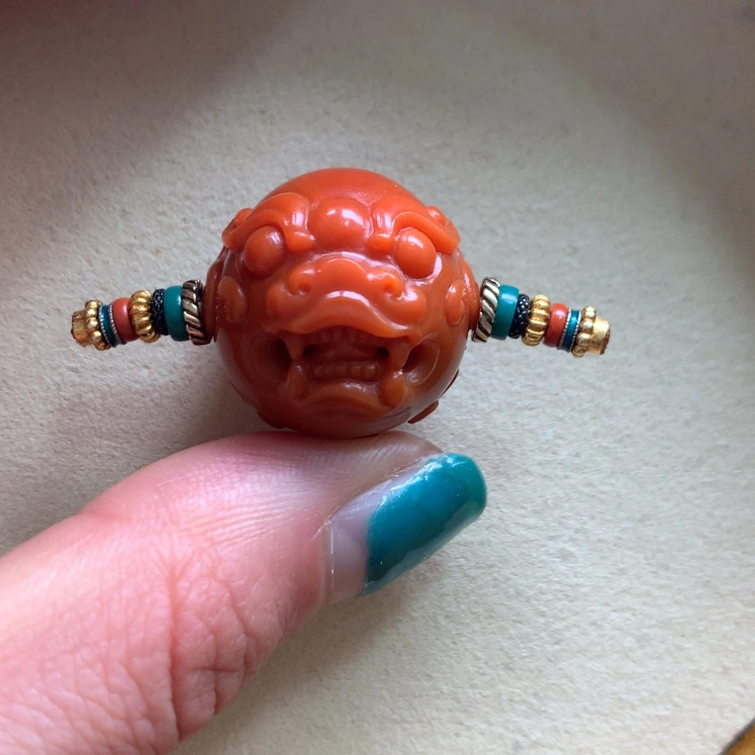 南红玛瑙未镶嵌保山天然原矿南红19mm+貔貅珠