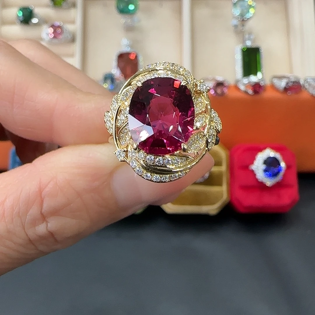 碧玺戒指18K金镶嵌4.71ct