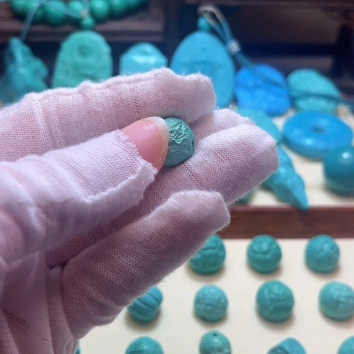 石材绿色雕刻直径卡13