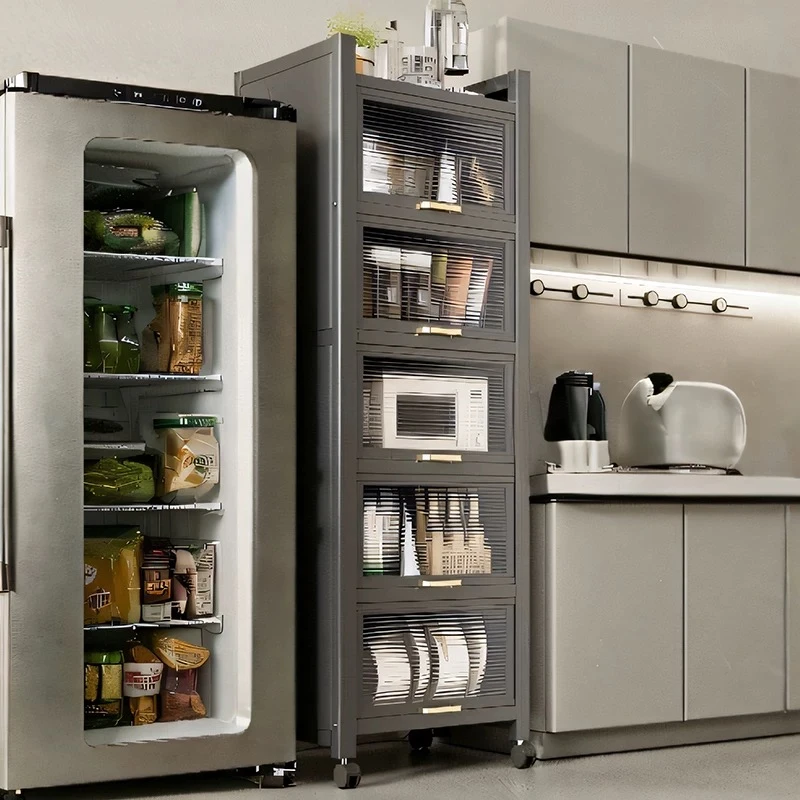 芒达厨房夹缝置物架子落地多层多功能橱柜电器锅具靠墙收纳柜窄柜