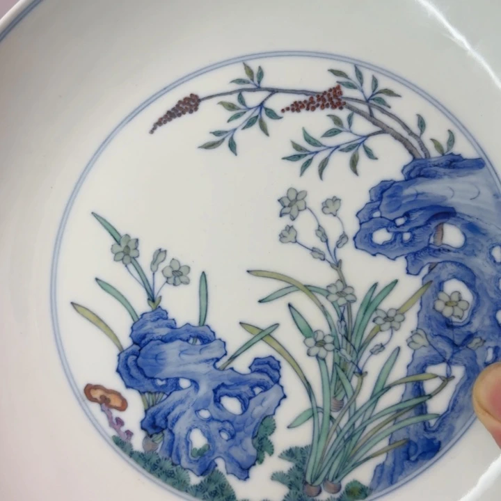 用***7摆件摆件好看斗彩赏盘