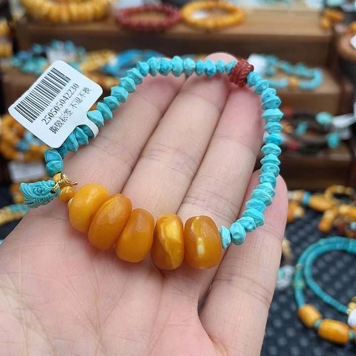 未镶嵌绿松石手链百香籽手串