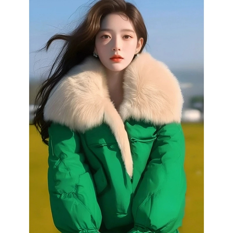 Y085高级感时尚气质减龄棉服外套女冬季新款复古时髦宽松显瘦上衣