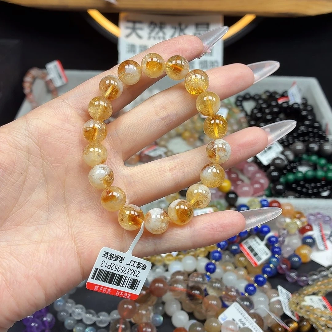 水晶手串未镶嵌卡10蜂蜜奶盖黄塔水晶36