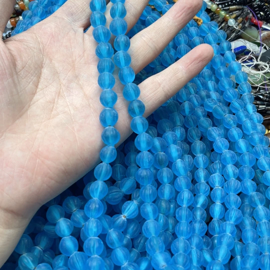 玛瑙/玉髓合金珠宝半成品一条10mm尼泊尔瓜珠老琉璃