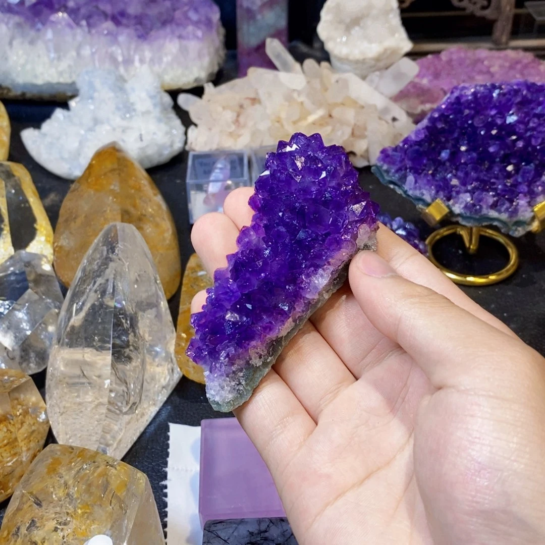 紫晶珠宝半成品未镶嵌天然乌拉圭紫水晶晶簇