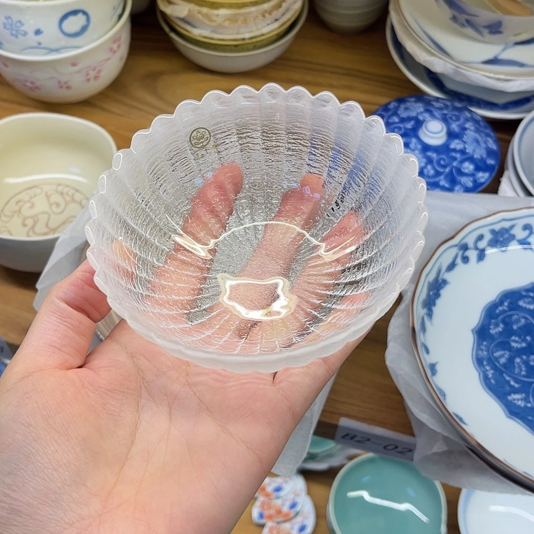 瓷片橘吉橘瓣磨砂琉璃钵子32