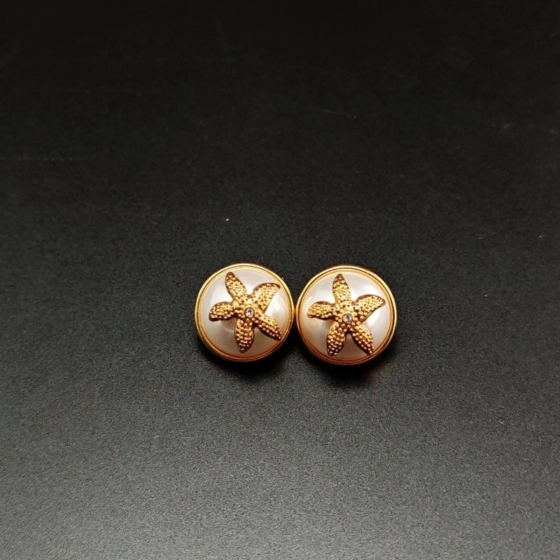 铜合金耳饰 贵气金色海星耳钉