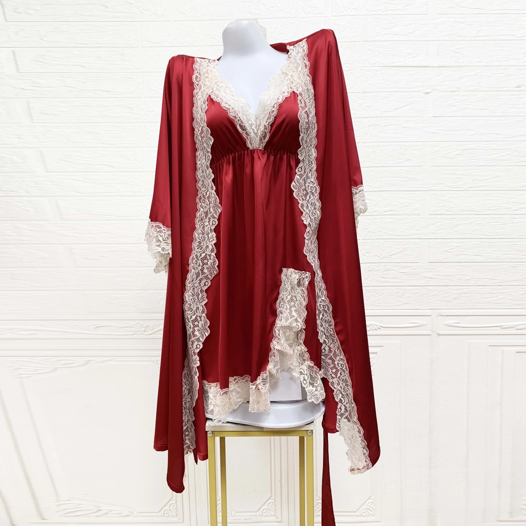 A104大码200斤冰丝带胸垫吊带睡衣女士