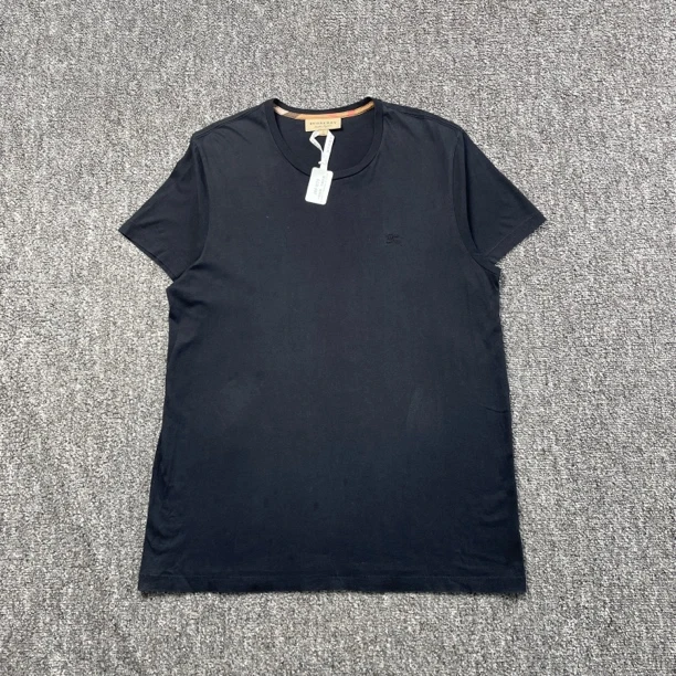 95新 BURBERRY/博柏利 1573/黑色Logo刺绣短袖/XL码/轻微污渍